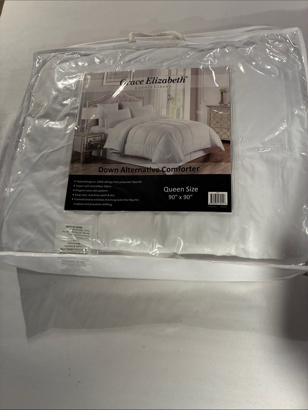 Grace Elizabeth White Queen Down Alternative Comforter - Hypoallergenic